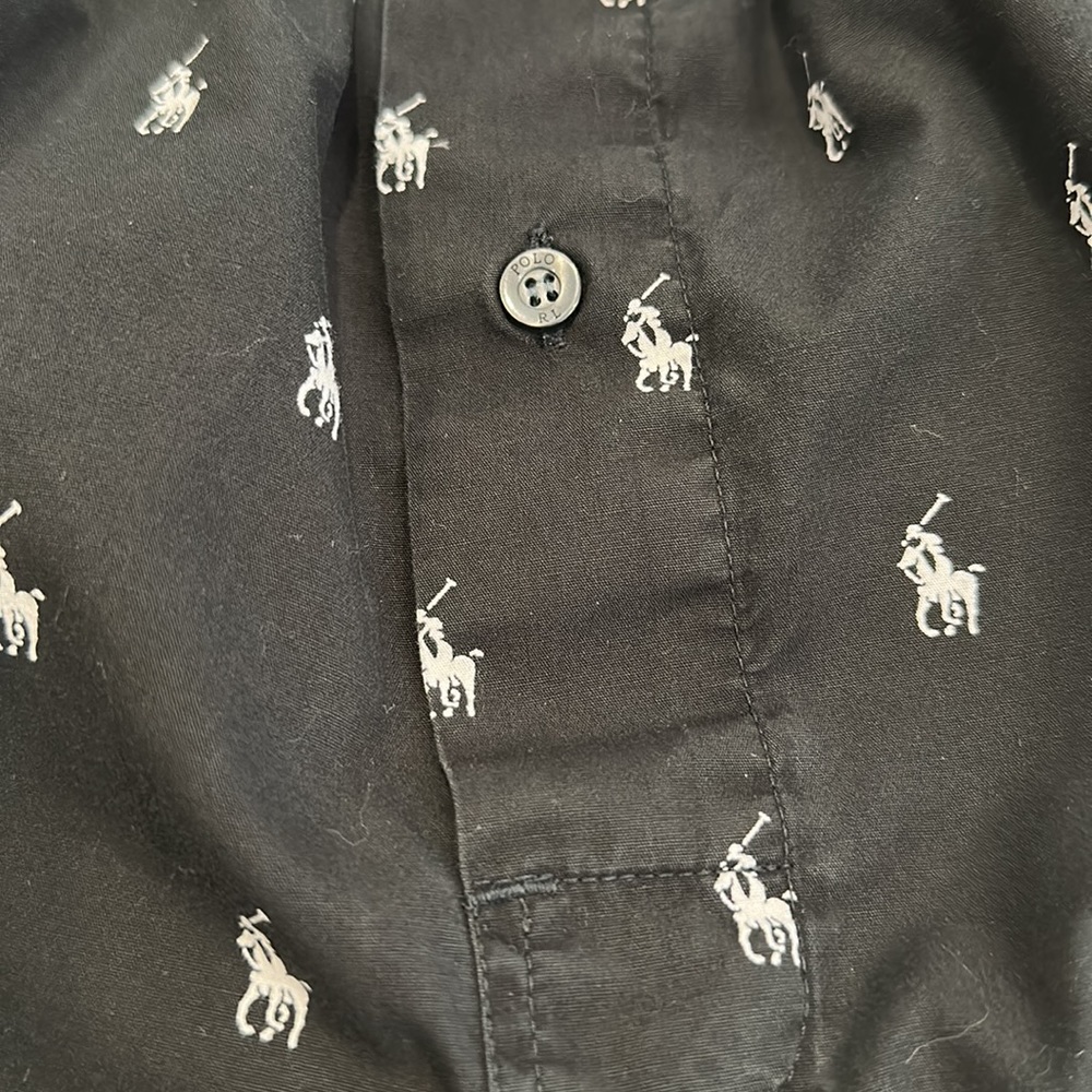 POLO RALPH LAUREN MENS LOUNGE ANN BLACK WITH MANY WHITE POLO MEN - Picture 3 of 11